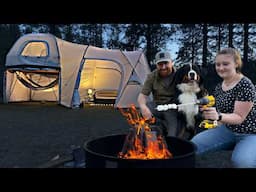 Luxury Camping in our Two-Story 3-Room Tent | Dad Daughter Campout