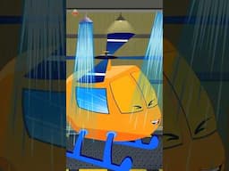 Helicopter Wash, Animated Vehicle Cartoon for Kids #shorts #carcartoons