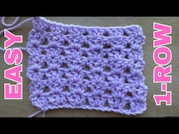 How to Crochet the EASIEST 1-Row Repeat Stitch Pattern | Beginner-Friendly + Only Double Crochet! 🧶