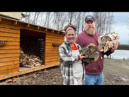 Alaska Homestead Grind: HUGE Cleanup + Wood Splitting & Brisket Smoking!