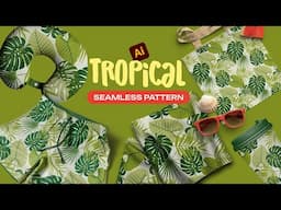 How to draw a seamless tropical pattern + 4 ways image trace in Adobe Illustrator.