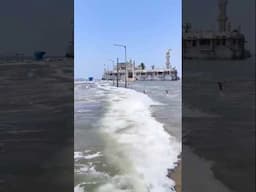Samandar Ke Badshah 👑 Baba Haji Ali Sarkar 😍 Heavy Rain 🌧️ #hajialimumbai #mumbairainupdate #shorts