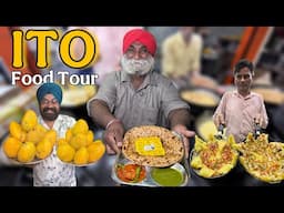 Street Food of ITO | Healthy Pizza , Moong Dal , Parnatha , Sounth Indian Food , Mango shake