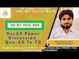 UGC-NET : Social Work II Dec 24 Paper Discussion With  For June 25 Batch and other Social Work Exam