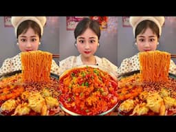 Chinese Food Eating Challenge Spicy Noodle & Meat Feast | BIG BITES ASMR Mukbang