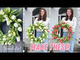 How to make a realistic tulip wreath 🌷using high end tulips