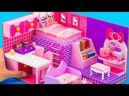 DIY Miniature House #91 Can You Believe This Cute Hello Kitty House Is Just Cardboard? 🏠💗