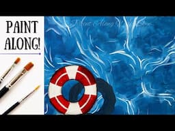 EP242- 'Pool Day' how to paint pool water, inner-tube float reflection with acrylic - super easy!