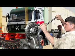 Mercedes Differential Gear Rebuilding with Basic Tools || German Truck vs Afghan Mechanic