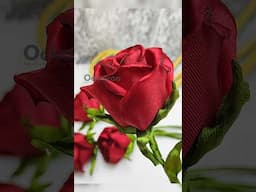 DIY ribbon roses #diy #flowers #craft #handmade #ribbonflowers #tutorial #flowermaking #art