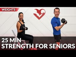 Strength Training for Seniors Exercise at Home - Weight Training Seated Chair Workout Over 60,65,70