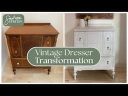 Vintage Dresser Makeover ~ Simple Soft White🌿