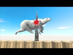 Deadly Spike Trap Bridge Challenge - Dinosaurs VS Animals - Animal Revolt Battle Simulator