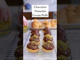 Chocolate Pistachio Cream Puffs!!
