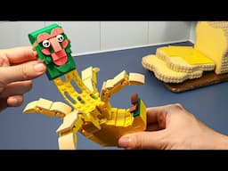 Lego Breakfast Yummy Chimpanzee Bananini Rainbow Sandwich Recipe IRL ASMR🌈