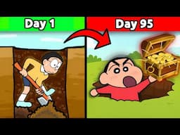 Shinchan Digging Deepest Hole to Find Treasure! 🤑