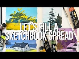 ★ using only 2 colors to paint a landscape ★