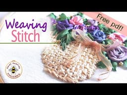 Weaving embroidery stitch tutorial plus free pdf basket design sheet!