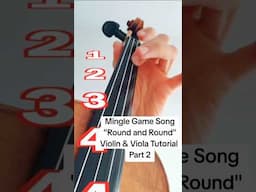 Part 2 🎻 The Mingle Game Song Round and Round ✅ Violin & Viola Tutorial With Color Coded Strings 🔵🔴