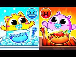 🥶Cold vs Hot Challenge Song 🥵🔥 Fire & Ice ❄️ Songs for Kids & Nursery Rhymes | Toonzey Songs