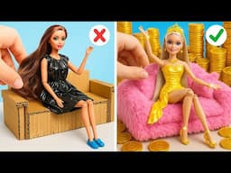 RICH VS POOR BARBIE MAKEOVER! Total Transformation & DIY Doll Hacks by 123 GO!