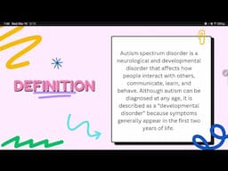 Autism Spectrum Disorder UMASS Lowell presentation