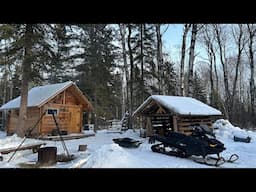 HEAVY SNOW, alone in a tiny cabin, middle of winter, warm and cozy!