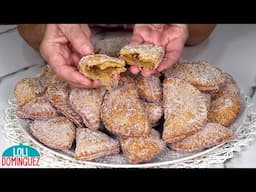 DULCES TRADICIONALES DE SEMANA SANTA (BORRACHUELOS). Unos dulces con forma de empanadillas rellenas