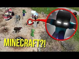 DRONE CATCHES STEVE FROM MINECRAFT AT HAUNTED PARK!! (WE FLEW INTO NETHER PORTAL!!)