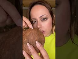 ASMR| GUESS WHAT'S IN THE COCONUT - Coconut Cracking (Visual Trigger) #asmr #asmrshorts #relax
