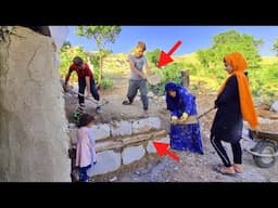 "Children's cooperation: building stairs for the yard, building a fire pit"