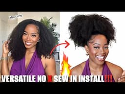 🤯FORGET SEW-INS‼️Versatile Sew in 👀 in MINUTES with KINKY 3-in 1 Half Wig by OQ Hair