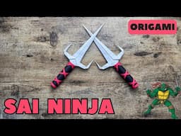SAI NINJA ORIGAMI TUTORIAL | HOW TO MAKE PAPER SAI EASY FOLDING | ORIGAMI SAI DAGGER TUTORIAL