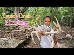 "INSANE Crab catching trick with just a rod!" Giant Land Crabs.