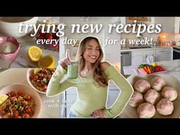 TRYING NEW RECIPES EVERY DAY FOR A WEEK! 🤍✨ cooking, baking, matcha, etc! 👩🏻‍🍳