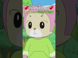 My BROTHER 👦 is the BEST! 💪❤️ #shimajiro #brother #2danimation #cartoon #kids