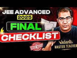 🚨 JEE Advanced 2025 | 📝 Last 10 Days CHECKLIST | 🚀 BOOST 60+ MARKS | Must Watch | Vinay Shur Sir