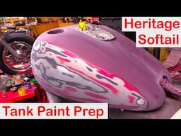 Harley Heritage Softail:- Gas Tank Prep, (Paint Day:- 5), Ready for Primer!