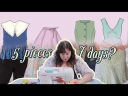 Can I sew my spring wardrobe in 7 days FROM SCRATCH? (Finale!) | thrifted,  bedsheets, no zippers