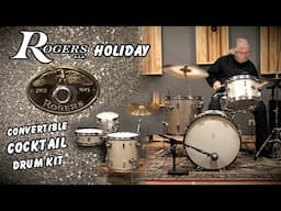 ROGERS 50s Holiday Convertible Cocktail Drum Kit! - Silver Sparkle