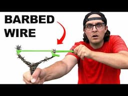 I Built a Slingshot Using Barbed Wire