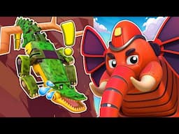 CROCODILE TRUCK has an accident! Help him, elephant FIRETRUCK! | Cars Rescue Team