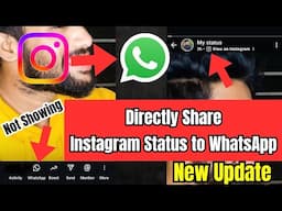 Directly Share Instagram Status to WhatsApp | Instagram Story WhatsApp Option Update / Not Showing
