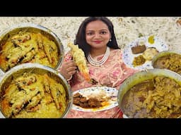 বিয়েবাড়িতে রকমারি খাবার MUTTON KOSHA | CHINGRI MALAICURRY | DOI KATLA | FSH FRY
