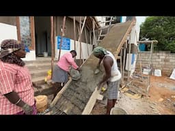 Amazing Stairs Reinforcement!!-house Staircase Slop Concrete Construction-Using by Sand and cement