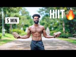 5 Min DESI Workout To Build Muscle Fast | Desi HIIT Workout At Home (Using BRICKS)