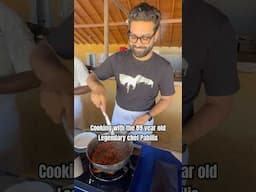Cooking Sri Lankan food with the 89 year old legendary chef Pabilis 😍in Sri Lanka! #shorts