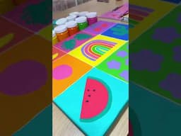 Cuadrito nuevo para el taller 💕🎨 #foamymoldeable #canvas #pregnant #tallerdearte #verano #pintura