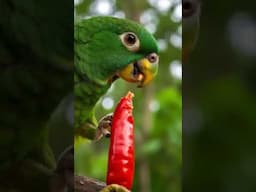 Parrot eating chili pepper #DreamScreenAI