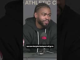 Jamal Shead said the pink backpack might end up with Garrett Temple’s daughter  😂 #raptors #nba